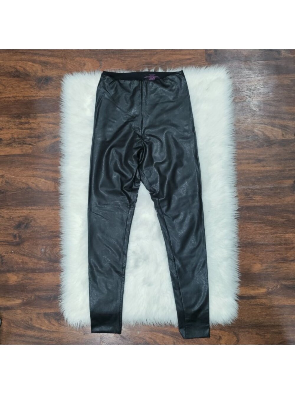 Commando Black Faux Leather High Waisted Stretch Legging Pants Women's Size Larg - Picture 3 of 10